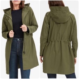 Everlane The City Anorak (Original) Oversized Green Rain Jacket Size XS